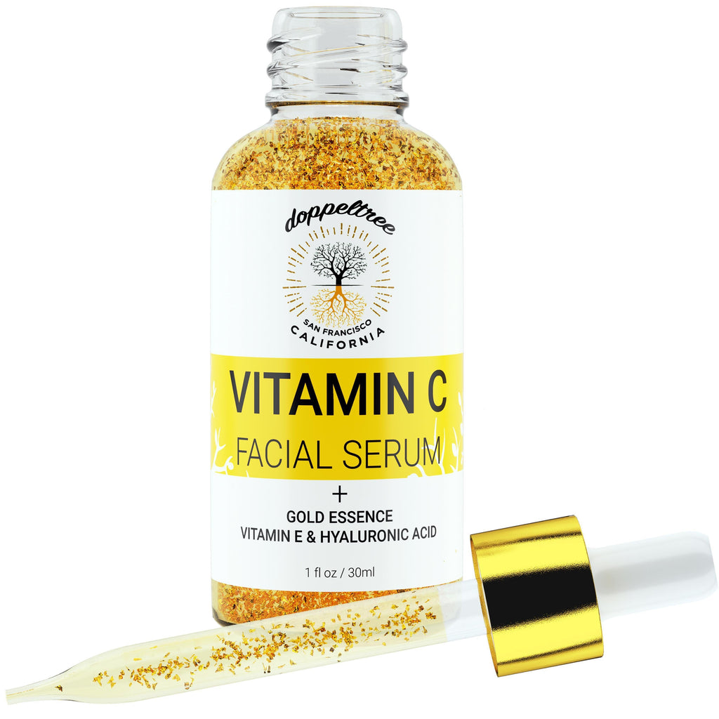 Feel Golden with our Vitamin-C Facial Serum... Brighter and Healthier Skin, Bottled-Doppeltree