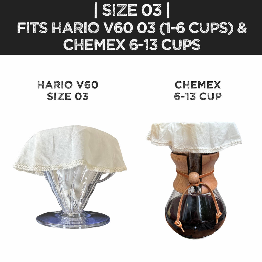 Reusable Organic Cotton Filter for Hario v60 Style Filters