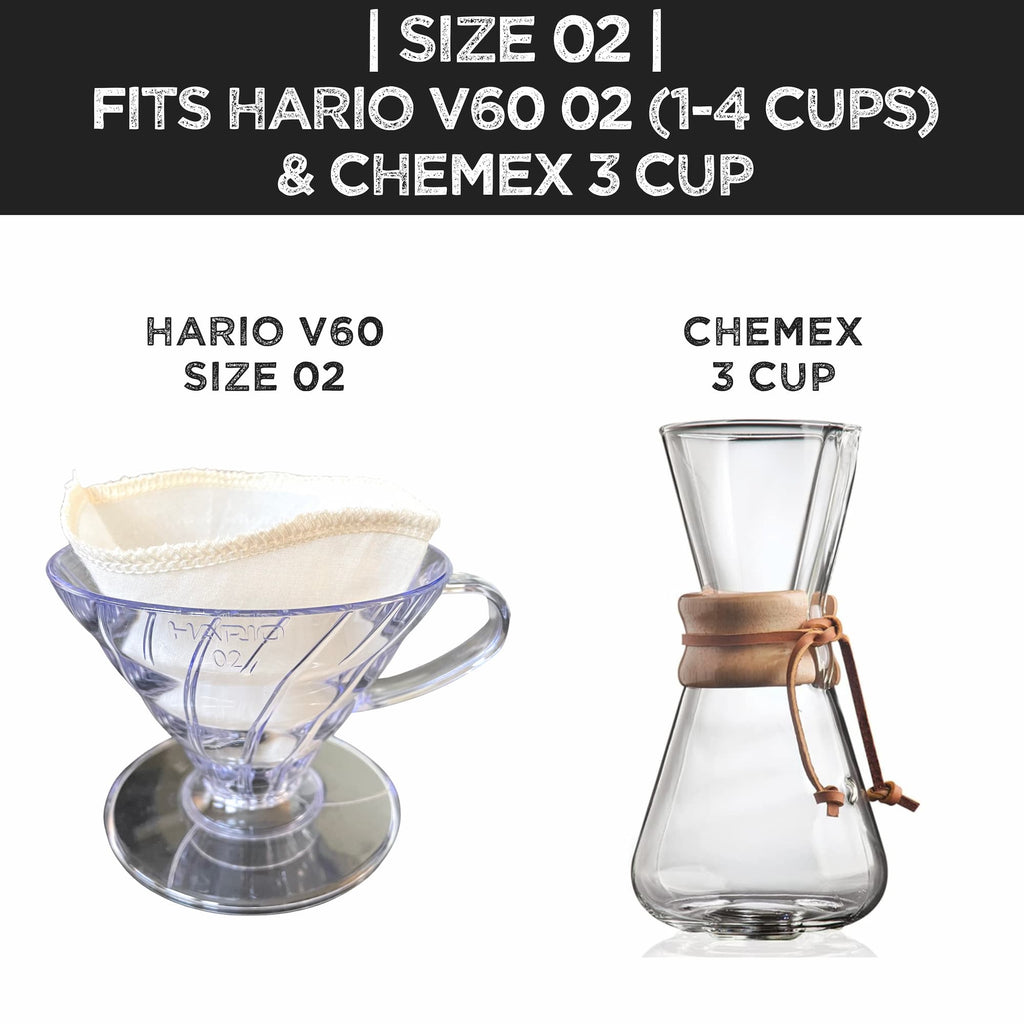Reusable Organic Cotton Filter for Hario v60 Style Filters