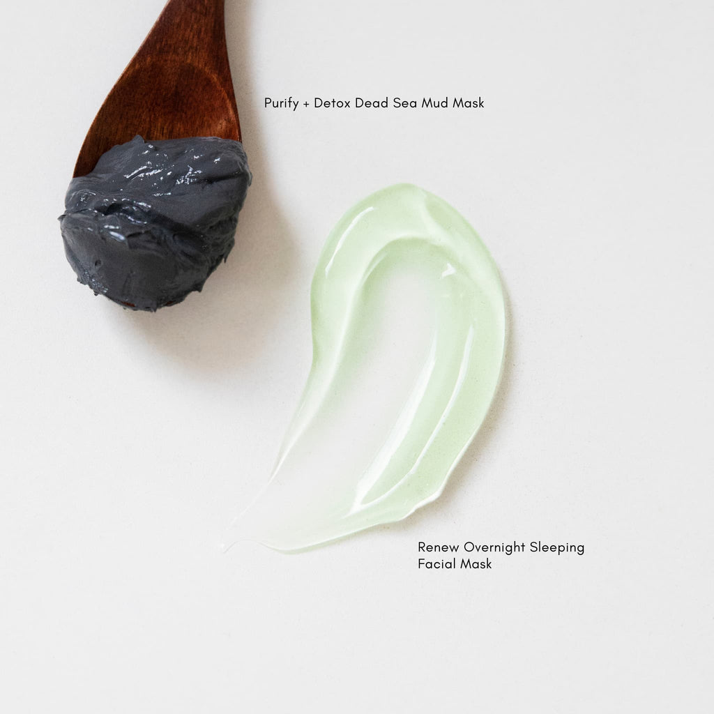 Renew Overnight Sleeping Facial Mask and Purify + Detox Dead Sea Mud Mask - doppeltree