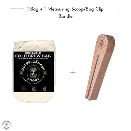 Bamboo Coffee Scoop with Built In Bag Clip