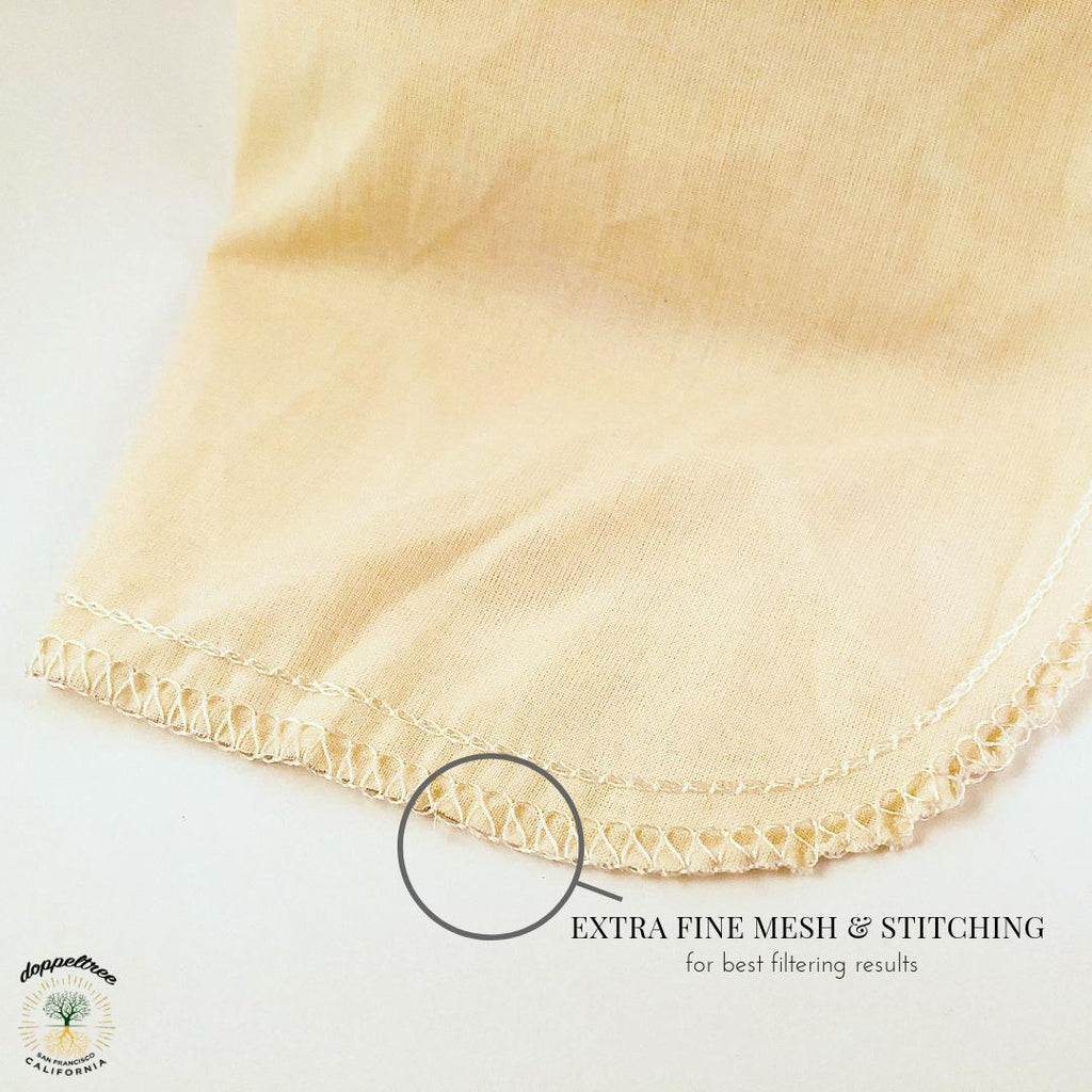 Organic Cotton Nut Milk Filter Bag 12in x 12in (Large)-Doppeltree